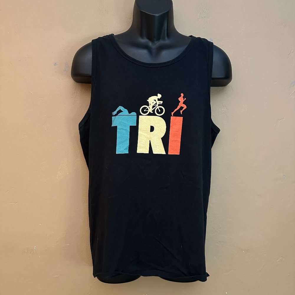 Triathlon Tank Top Large 100% cotton Gently worn